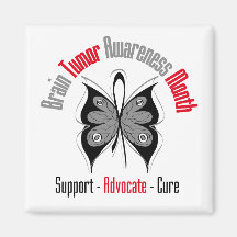 Brain Tumor Awareness Month Butterfly Magnets