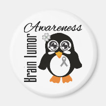 Brain Tumor Awareness Penguin Magnet
