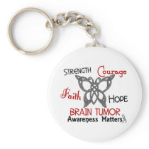 Brain Tumor Celtic Butterfly 3 Keychains