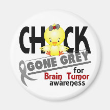Brain Tumor Chick Gone Grey 2 Fridge Magnets