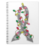 Brain Tumor Christmas Lights Ribbon Spiral Notebooks