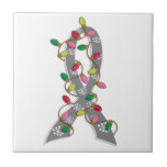 Brain Tumor Christmas Lights Ribbon Tile