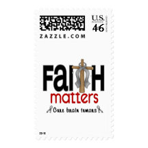 Brain Tumor Faith Matters Cross 1 Postage Stamp