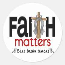 Brain Tumor Faith Matters Cross 1 Sticker
