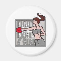Brain Tumor Fight Like A Girl Boxer Fridge Magnets