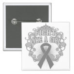 Brain Tumor Fight Like A Girl Fleurish buttons