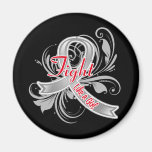 Brain Tumor Fight Like a Girl Flourish Magnets