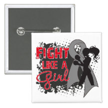 Brain Tumor Fight Like A Girl Grunge Pinback Button