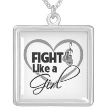 Brain Tumor Fight Like a Girl Heart Pendants