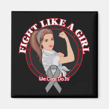 Brain Tumor Fight Like A Girl Modern Rosie Magnet
