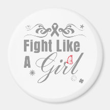 Brain Tumor Fight Like A Girl Ornate Magnet