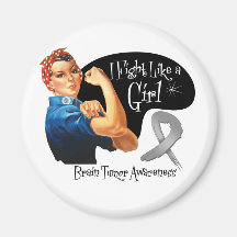 Brain Tumor Fight Like a Girl Rosie The Riveter Magnets