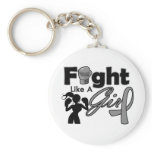 Brain Tumor Fight Like A Girl Silhouette keychains