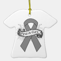 Brain Tumor  Find A Cure Ribbon Christmas Tree Ornaments