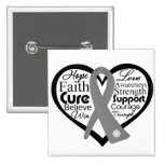 Brain Tumor Heart Ribbon Collage buttons