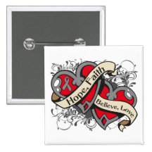 Brain Tumor Hope Faith Dual Hearts Pins
