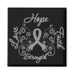 Brain Tumor Hope Motto Butterfly magnets