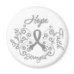 Brain Tumor Hope Motto Butterfly magnets