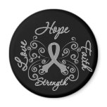 Brain Tumor Hope Motto Butterfly magnets