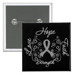 Brain Tumor Hope Motto Butterfly buttons
