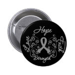 Brain Tumor Hope Motto Butterfly buttons