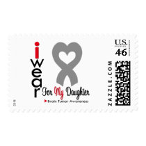 Brain Tumor I Wear Gray Ribbon For My Daughter Stamp