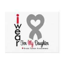 Brain Tumor I Wear Gray Ribbon For My Daughter Post Cards