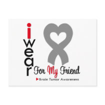 Brain Tumor I Wear Gray Ribbon For My Friend Postcards