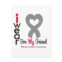 Brain Tumor I Wear Gray Ribbon For My Friend Postcards