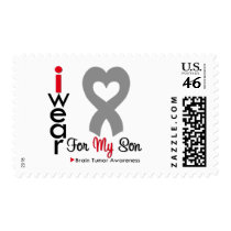 Brain Tumor I Wear Gray Ribbon For My Son Postage
