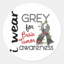 Brain Tumor I Wear Grey For Awareness 43 Sticker