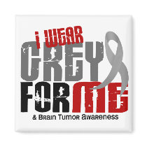 Brain Tumor I Wear Grey For ME 6.2 Fridge Magnets