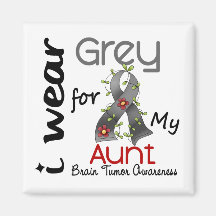 Brain Tumor I Wear Grey For My Aunt 43 Fridge Magnets