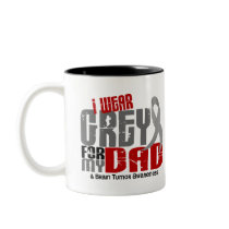 Brain Tumor I Wear Grey For My Dad 6.2 Mugs