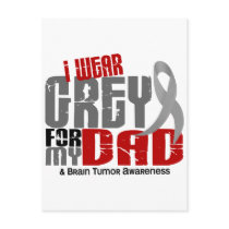 Brain Tumor I Wear Grey For My Dad 6.2 Postcard