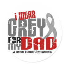 Brain Tumor I Wear Grey For My Dad 6.2 Stickers