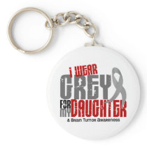 Brain Tumor I Wear Grey For My Daughter 6.2 Key Chain
