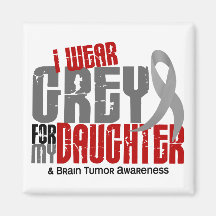 Brain Tumor I Wear Grey For My Daughter 6.2 Fridge Magnet