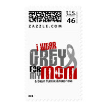 Brain Tumor I Wear Grey For My Mom 6.2 Postage Stamp