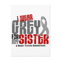 Brain Tumor I Wear Grey For My Sister 6.2 Post Cards