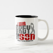 Brain Tumor I Wear Grey For My Son 6.2 Mug