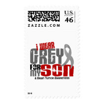 Brain Tumor I Wear Grey For My Son 6.2 Stamp