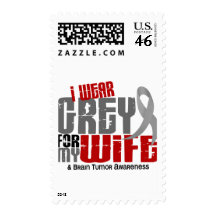 Brain Tumor I Wear Grey For My Wife 6.2 Stamp