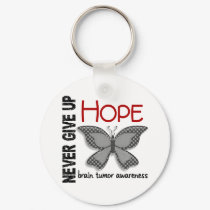 Brain Tumor Never Give Up Hope Butterfly 4.1 keychains