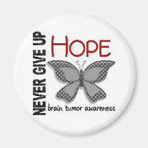 Brain Tumor Never Give Up Hope Butterfly 4.1 Magnets