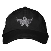 Brain Tumor Ribbon Wings Embroidered Hat