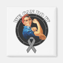 Brain Tumor - Rosie The Riveter - We Can Do It Magnets