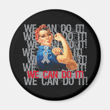 Brain Tumor Rosie WE CAN DO IT Fridge Magnet
