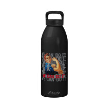 Brain Tumor Rosie WE CAN DO IT Reusable Water Bottle