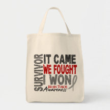 Brain Tumor Survivor It Came We Fought I Won Canvas Bags